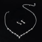 Load image into Gallery viewer, Simple Earrings and Necklace Set Double Heart-shaped Necklace Exquisite Crystal Zircon Pendant Chain Women's Wedding Jewelry
