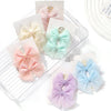 2pcs/set Lovely Bow Hairpins Solid Color Gauze Bows Clip for Kids Sweet Soft Hair Clips Pink Princess Girls Hair Accessories