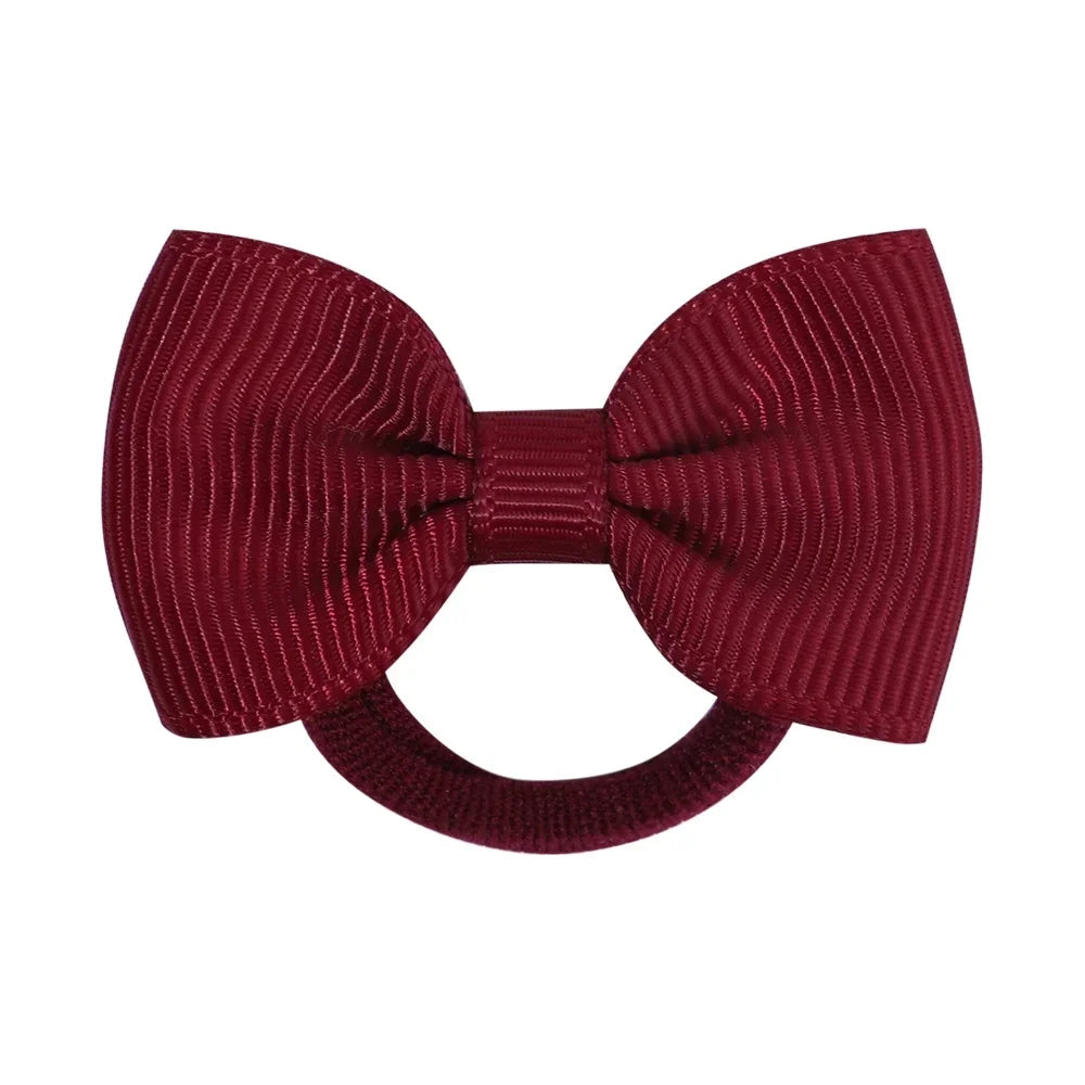 2Pcs/Set Wholesale 32Colors Mini Ribbon Bows HairBand Kids Girls Sweet Colorful Nylon Elastic Headband Headwear Hair Accessories