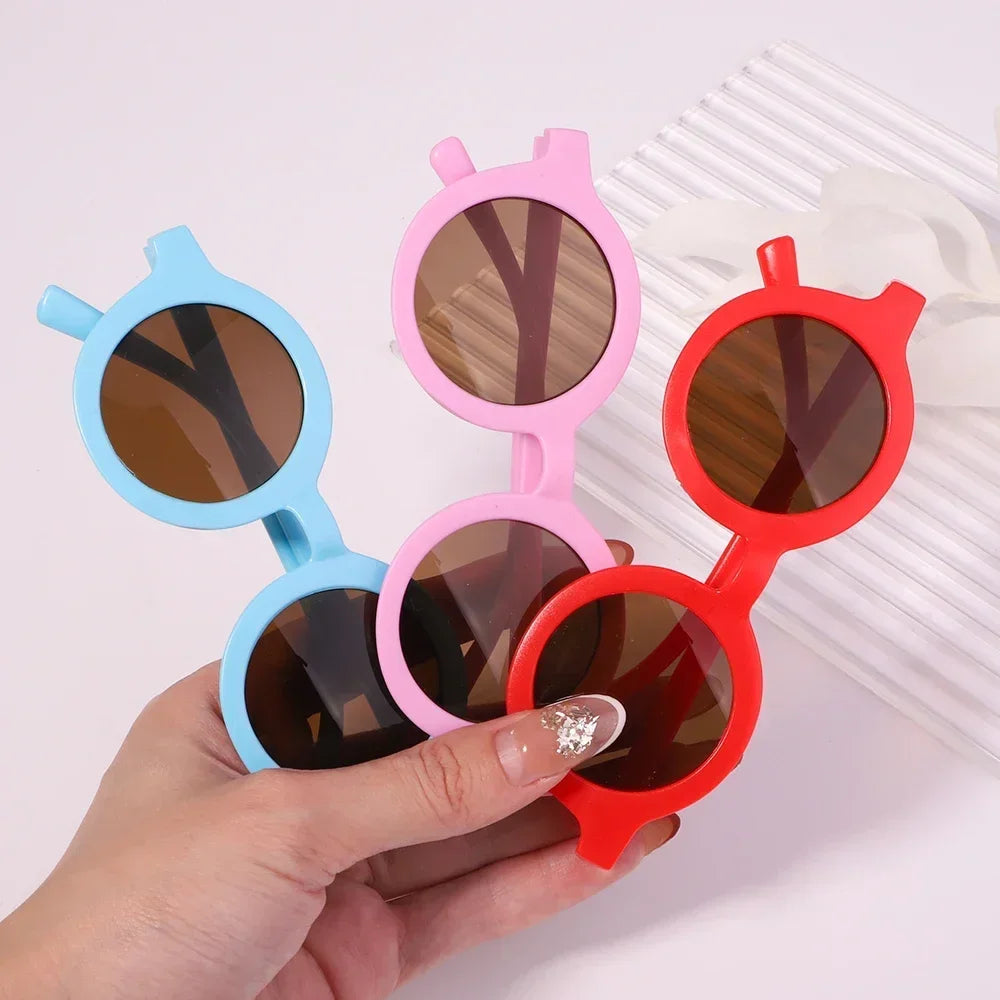 2Pcs/set Kids Summer Round Sunglasses Bows Headband Gift Sets Children Lovely Glasses Protection Hair Accessories for Girls