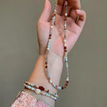 Load image into Gallery viewer, Retro Handmade Woven Natural Stone Beadeds Chain Pearl Pendant Necklace Bracelet Accessories for Women Fashion Jewelry Set Gifts
