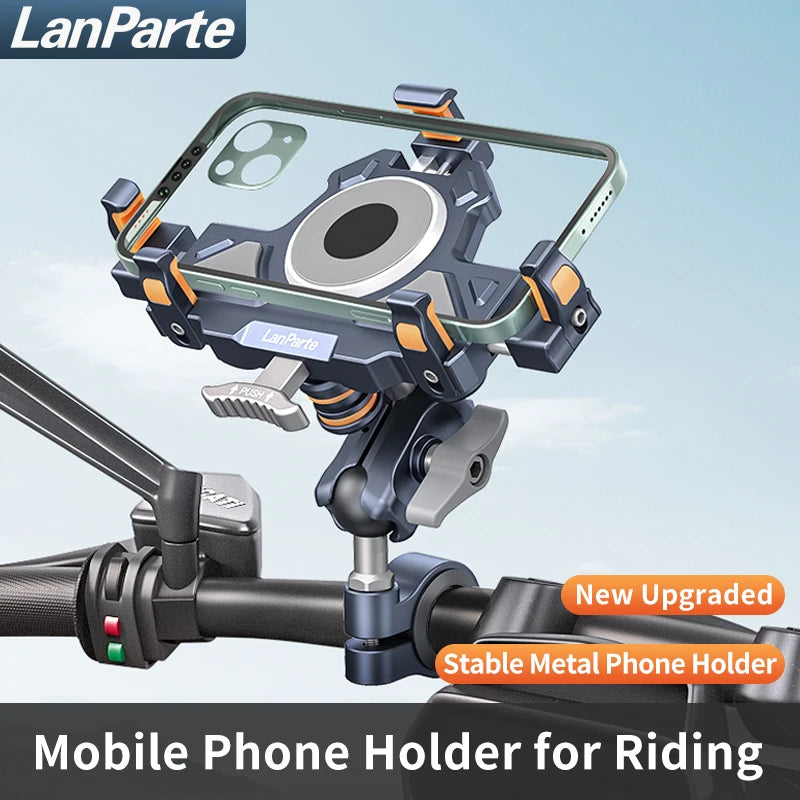 Lanparte Shockproof Motor Motorcycle Phone Holder Bike Mount Mobile Phone Handlebar Holder Rearview Mirror Phone Mount