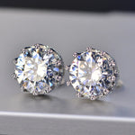Load image into Gallery viewer, New Lab Diamond Created Shiny Moissanite Gemstone 925 Sterling Silver Crown Stud Earrings Crystal Jewelry For Women Wedding Gift
