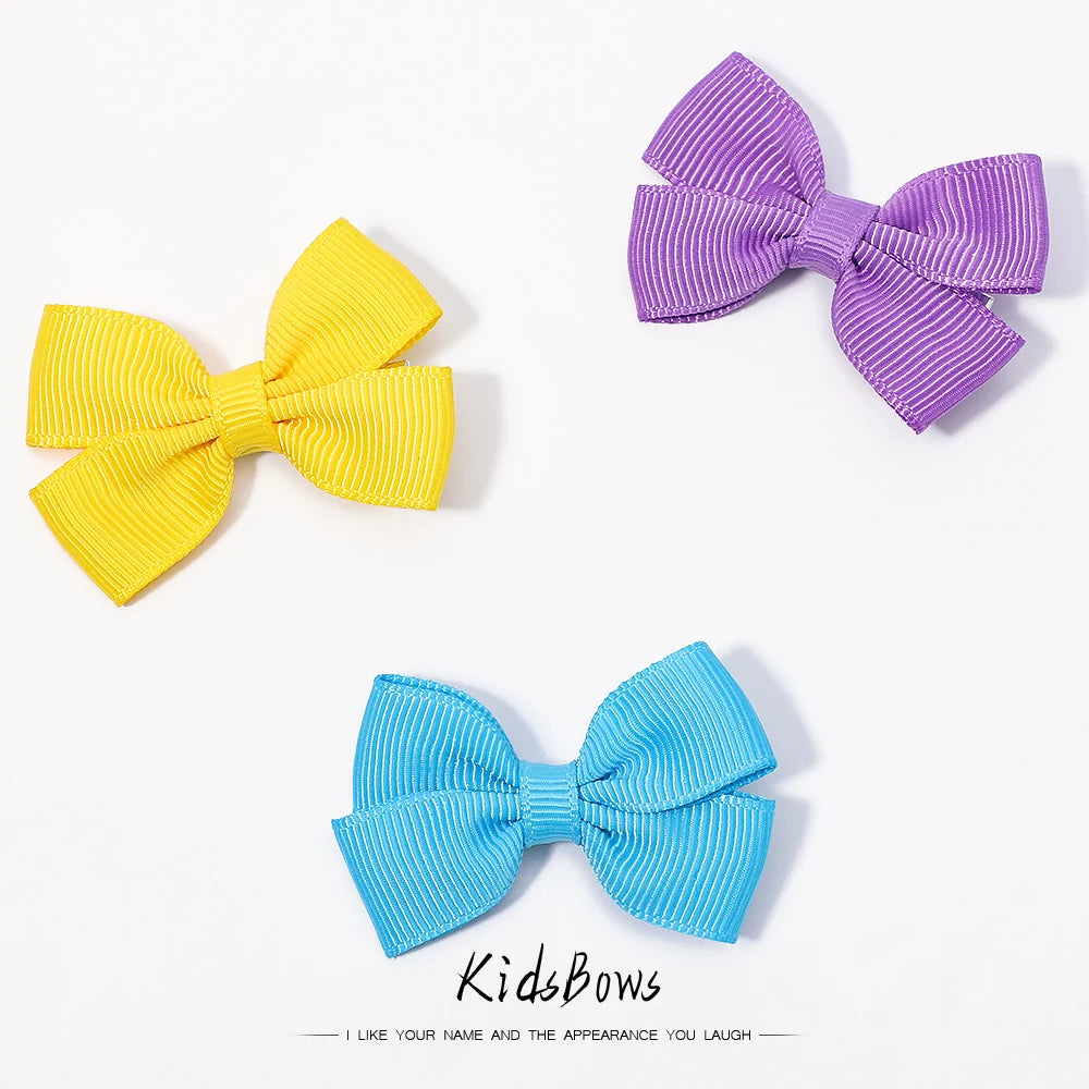 5/15/20Pcs/Set Solid Hairpins for Baby Grosgrain Ribbon Bows Hair Clips Boutique Handmade Headwear Girls Kids Hair Accessories