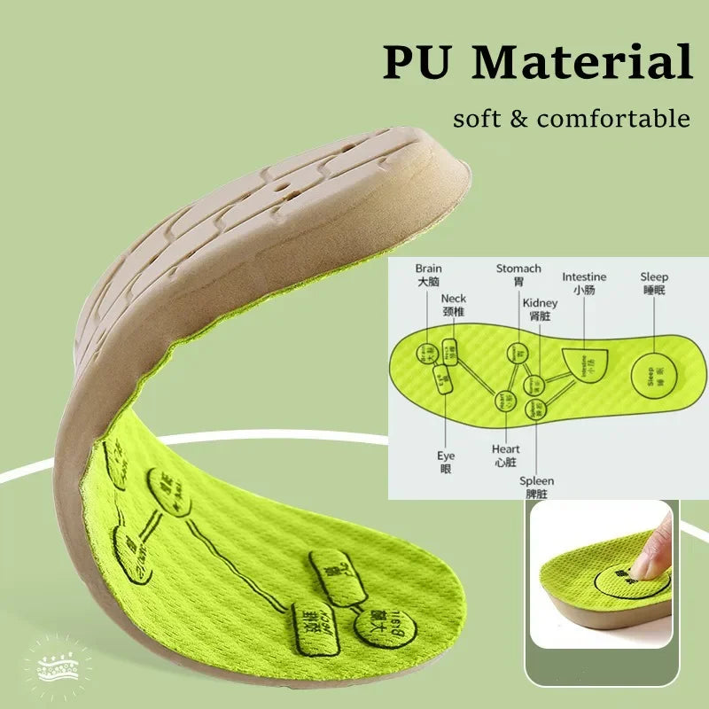 Deodorant Healthy Insoles for Shoes Massage Acupoints Arch Support Plantar Fasciitis Template Insole Men Women Shoe Sole Pads