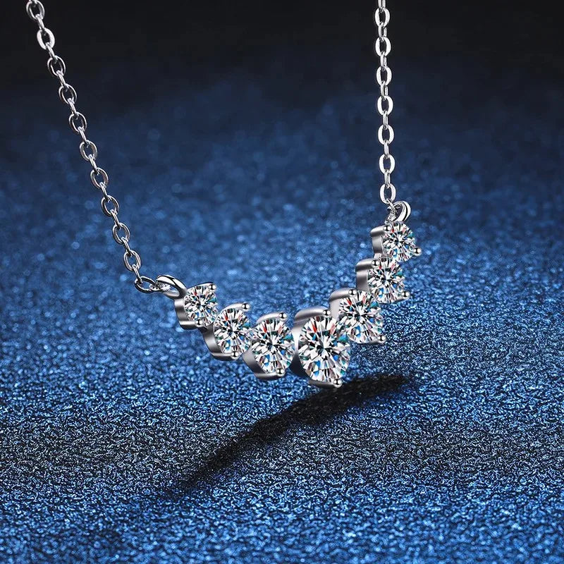 D VVS1 Moissanite Necklace for Woman Wedding Fine Jewelry with Certificates 925 Sterling Sliver Plated 18k White Gold Necklace