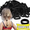 50/100Pcs Elastic Hair Accessories for Women Kids Black Rubber Band Ponytail Holder Gum for Hair Ties Ring Scrunchies Hairband