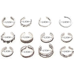 Load image into Gallery viewer, 12pcs Summer Toe Rings For Women Outdoor Beach Vacation Open Adjustable Metal Women's Foot Ring Heart Foot Ring Set
