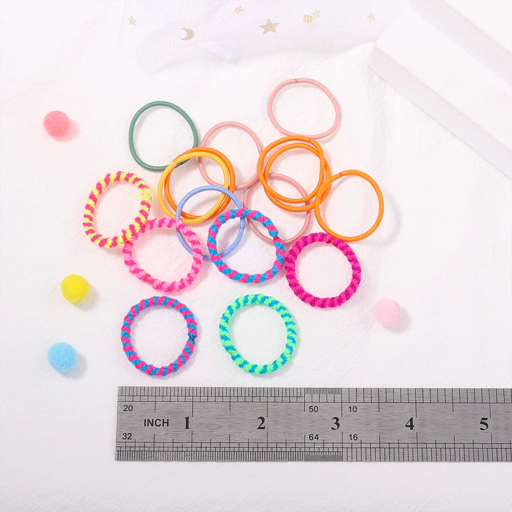 50/100Pcs Baby Girl Rubber Bands Hairband Candy Color Elastic Hair Bands Kids Women Headband Scrunchie Ponytail Hair Accessories