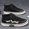 Fashion Trend Canvas Shoes for Men Black Style Couple Skateboard Shoes Casual Round Toe Lace Up Vulcanized Bottom Shoes