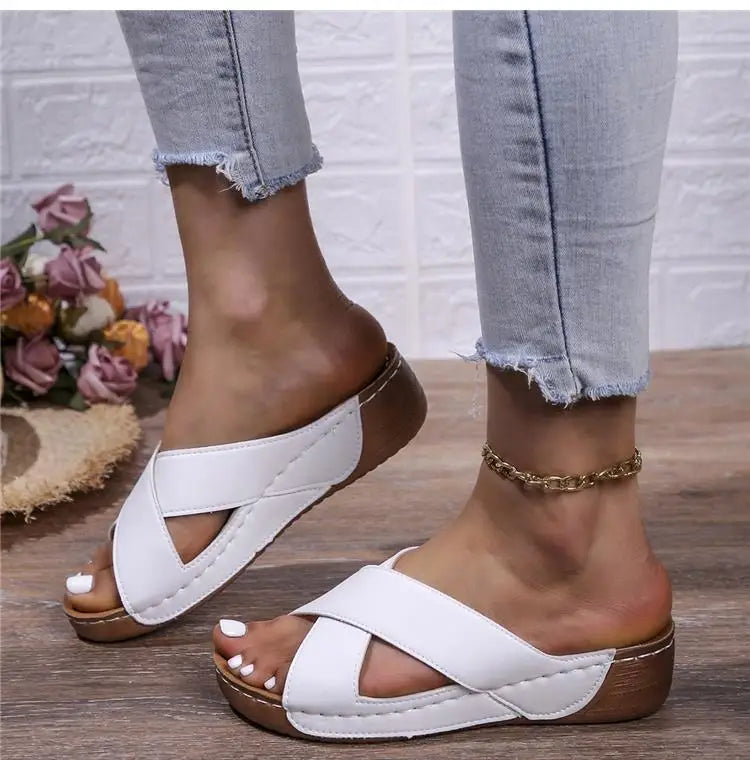 Summer Women Sandals Shoes Retro Walking Shoes Party Ladies Shoes Beach Sandals Woman Soft Female Footwear Women Sandal