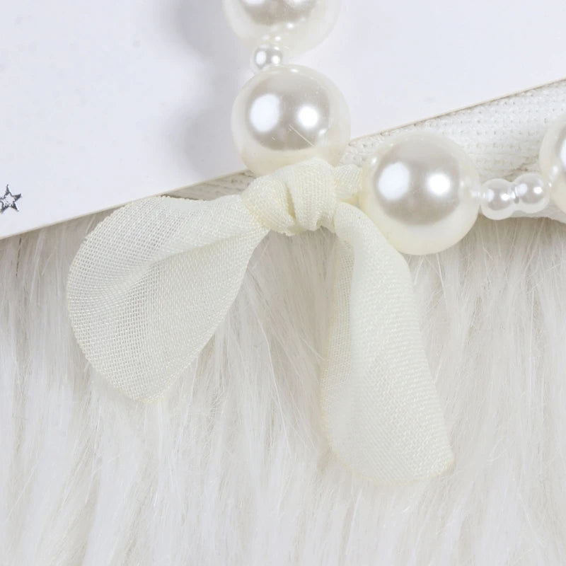 ZB91 Imitation Pearl Necklace for Toddler Vintage Pendant Necklace Sets Necklace and Bracelets Photoshoot Accessories