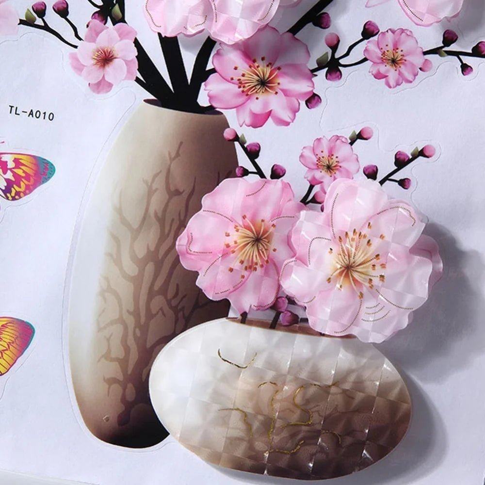 DIY 3D Stereo Stickers Simulation Flower Vase Self-Adhesive Wall Sticker Background Refrigerator Home Decorative Decals