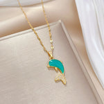 Load image into Gallery viewer, [Titanium Steel] Fashionable and Versatile Zirconia Dolphin Necklace Women's Clavicle Chain Titanium Steel Jewelry
