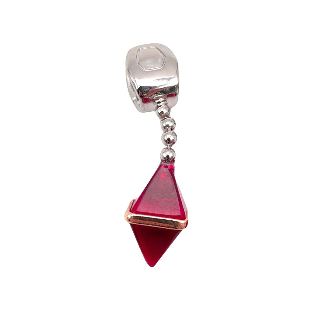 Anime HUNTER×HUNTER Kurapika Ear Clip No Piercing Eardrop Red Zircon Pendant Unisex Gothic Earrings Cosplay Accessories Prop