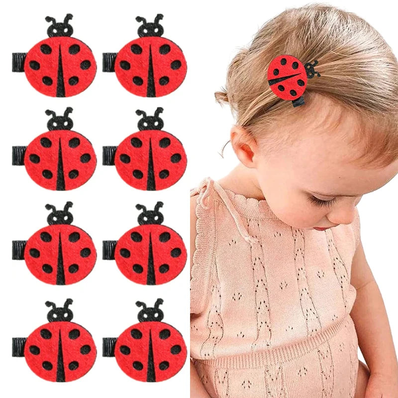 ncmama 2Pcs/set Cute Ladybug Hair Clips for Children Sweet Girls Cartoon Animal Hairpin Kids Barrettes Headwear Hair Accessories