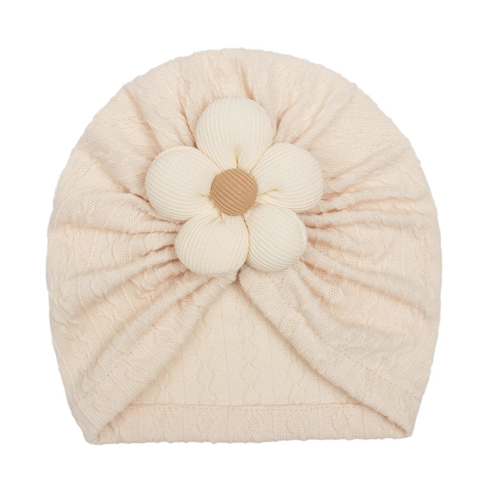 1PCS Antumn Winter Warm Flower Baby Girls Hat Newborn Beanie Kids Toddler Infant Turban Caps Hair Accessories Gifts