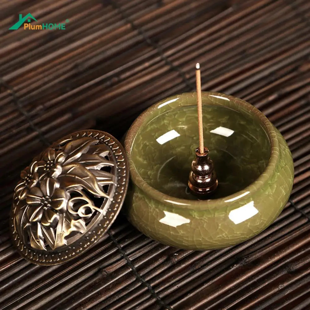 Portable Incense Burner Censer High Incense Plug Alloy Copper Incense Holder Can Be Fixed Incense Sticks And Coil