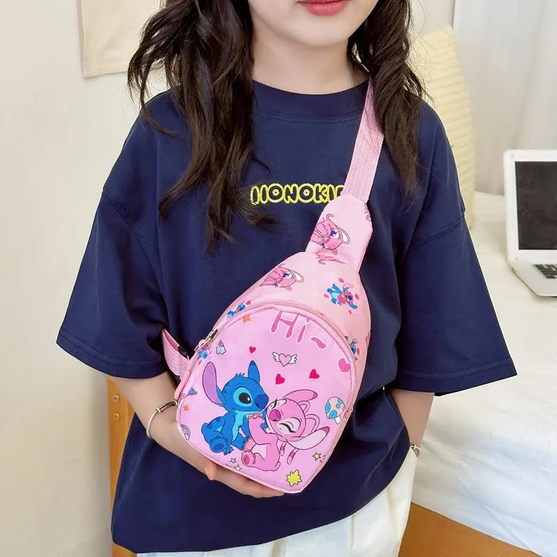 Disney Stitch Pattern Chest Pack Cute Anime Lilo & Stitch Shoulder Bags for Girls Multifunctional Storage Bag Mini Coin Purse