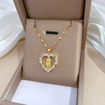 Load image into Gallery viewer, Fashionable and Charming Virgin Mary Love Micro-set Necklace, Classic and Versatile Stainless Steel Gorgeous Clavicle Chain
