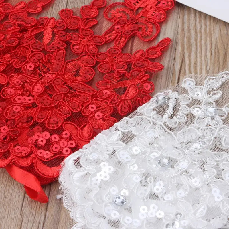 Girls Princess Gloves Girls Dress Glove Lace Diamond Performance Photography Costume Wedding Accessories for Kids Birthday Gift