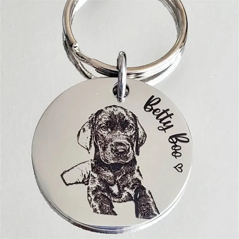 Animal Paw Print Keychain Custom Dog Paw Personalized Keychain Engraved Pet ID Name for Cat Puppy Dog Tag Name Pet Accessories