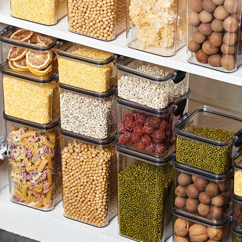 Sealed Plastic Food Storage Box Candy Dried Jars Fridge StorageTank Containers Household Items Kitchen Organizer 460ml 700ml