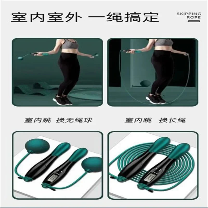 Intelligent Cordless Jumping Rope Load Bearing Big Ball Steel Wire Count Jumping Rope Adult Rope Training Sports Equipment