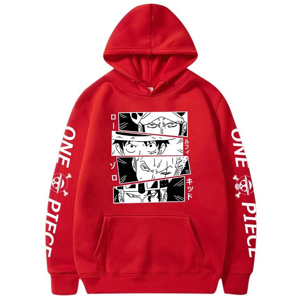 Anime One Piece Hoodie Luffy Zoro Law Kid Sweatshirts Cozy Tops Sudadera Felpa Moletom Printing Quality The Print Does Not Fall