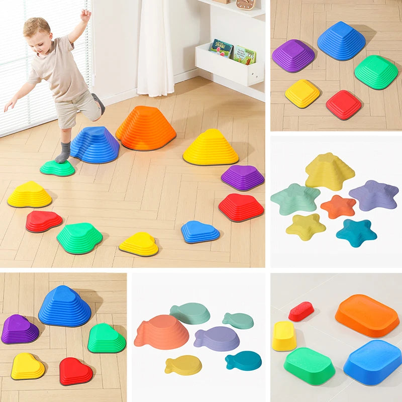 Balance Steping Stones Kids Sport Toys Montessori Sensory Integration Training Activities Autism Therapy Outdoor Games