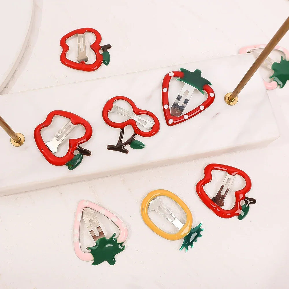 5PCS Children Sweetl Strawberry Banana BB Hair Claw Side Clips for Girls Kids Fruits Hairpin Headwear Ornament Hair Accessories