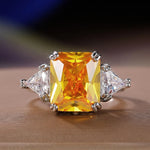 Load image into Gallery viewer, Huitan Square Yellow Cubic Zirconia Women's Finger-ring for Wedding Party Temperament Lovely Luxury CZ Rings Anniversary Jewelry

