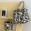 Pink Leopard Shoulder Bag Women's Large Capacity Casual Totes Ladies Cute Canvas Bags Bucket Handbag 2024 NEW