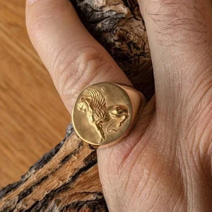 Vintage Men's Fashion Personality Gold-plated Lion Shape Animal Ring Fashion Unisex Ring Punk Party Decorative Ring Jewelry Gift