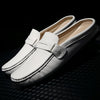 Men Slippers Fashion Leather Loafers Moccasins Outdoor Non-slip Casual Driving Shoes Men Mules Slides Comfortable Beach Sandals