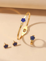 Load image into Gallery viewer, New style five-leaf flower bracelet earrings fashion jewelry set female personality
