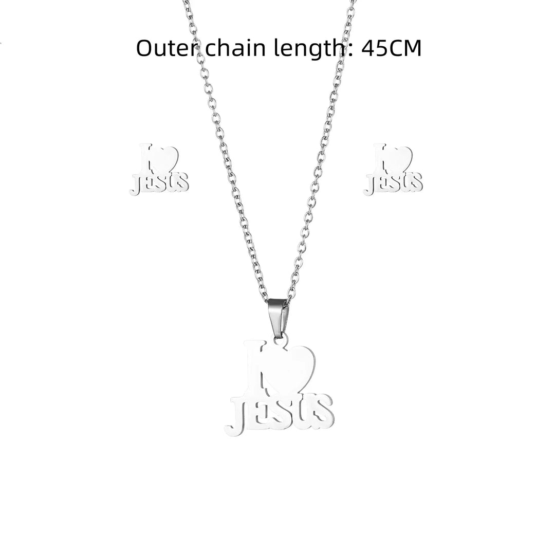 Stainless Steel Letter mama Pendant earring Necklace Set Women charm Mother Day Love Heart Gifts Mom Jewelry Bijoux TZ201