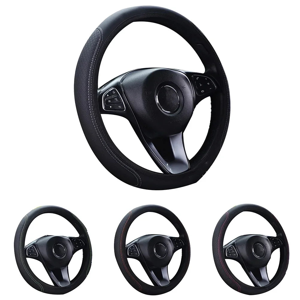 Car Interior Steering Wheel Cover Breathable Car Accessories Cheap Easy To Clean Universal 37-38cm Four Seasons