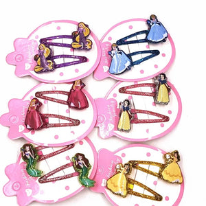 2Pcs Cartoon Princess Disney Mermaid Ariel Shine Hair Clips BB Clips Kids Hairpins Girls Hair Accessories Baby Headdress Gift
