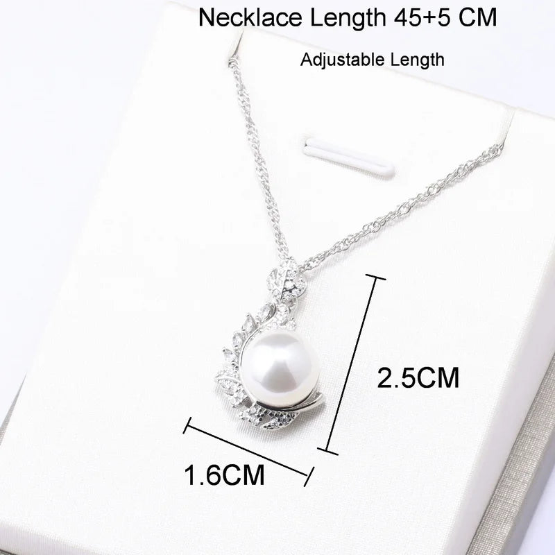 Freshwater Pearl with Beads Jewelry Sets Silver 925 Jewelry Wedding Accessory For Women Earrings/Pendant/Ring/Necklace Gift Set