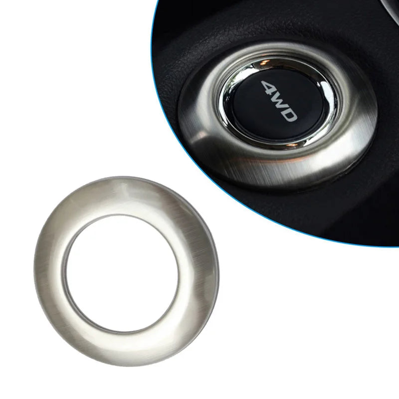 Car 4WD Button Decor Cover Stainless Steel Button Lid Trim Car Accessories Interior for Mitsubishi Outlander 2013 2014 2015 2016