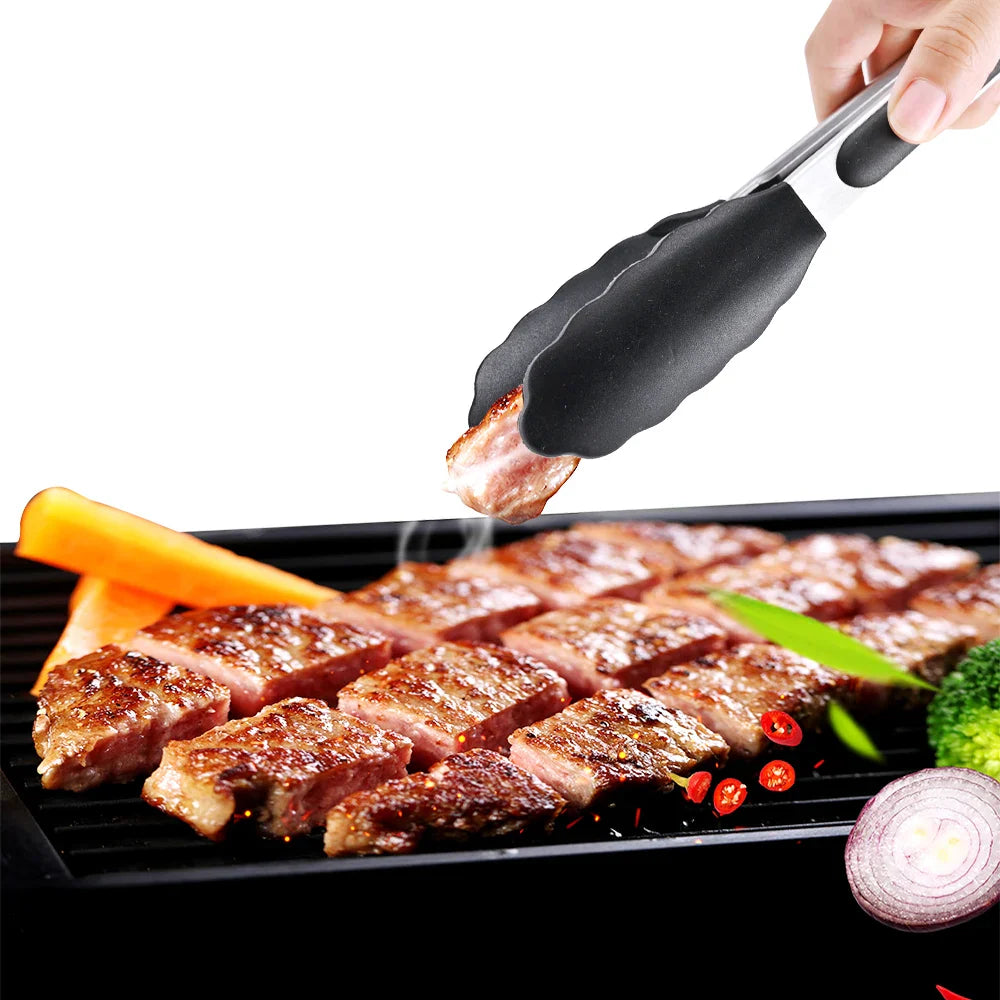 7/9/12 inch Small Silicone Clips Bread Barbecue tongs Steak Clip Food Clips BBQ Cooking Baking Salad Kitchen Accessories