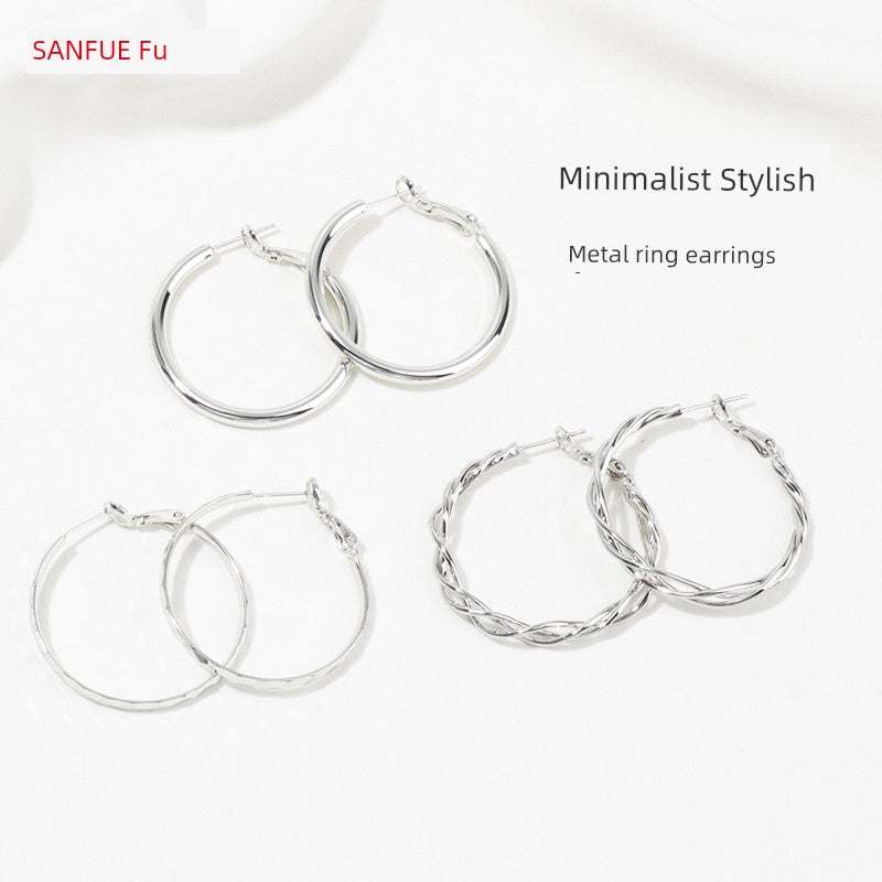 San Fu Earrings Best Selling Light Luxury Temperament Female Accessories Simple Bracelet