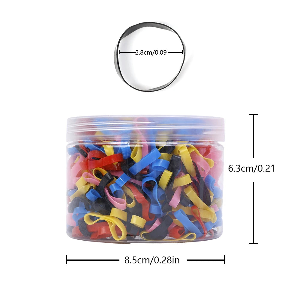 500Pcs/Box Colourful Rubber Ring Disposable Thick Elastic Hair Bands Ponytail Holder Rubber Band Scrunchies Kid Hair Accessories