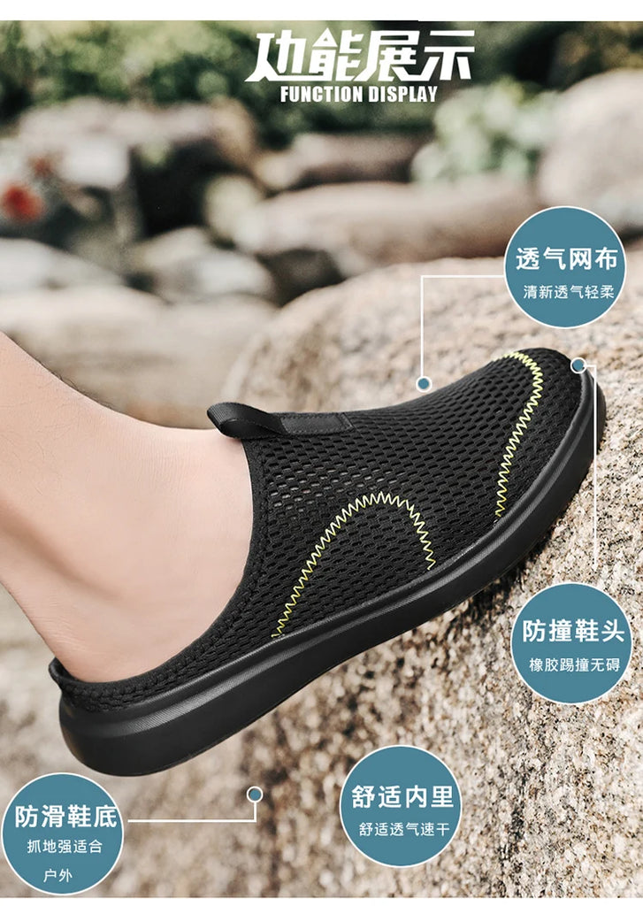 Men Shoes Summer Sandals Breathable Mesh Beach Sandals Outdoor  Home Slippers Fashion Casual Beach Shoes