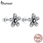 Load image into Gallery viewer, BAMOER Authentic 925 Sterling Silver Dazzling Daisy Stud Earrings With Clear CZ Jewelry
