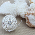 Load image into Gallery viewer, DOTEFFIL 925 Sterling Silver 18 Inch Chain Hollow Ball Love Heart Pendant Necklace For Woman Wedding Engagement Charm Jewelry
