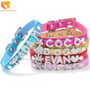 Personalized DIY Name Dog Collars Bling Pet Dog Collar With Diamond Buckle Puppy Cat Letters Charms For Teddy French Bulldog