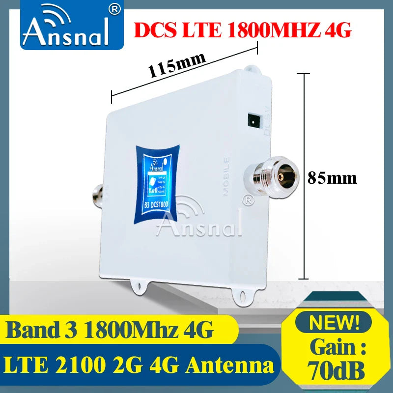 ansnal Mobile phone signal booster, cellular repeater, 4G, 1800, UMTS, LTE, Band3 DCS signal booster+2G 3G kit