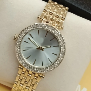 Women Rounded Diamonds Dial Watch